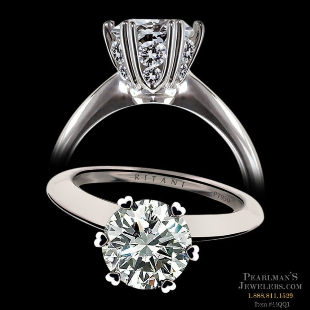 RITANI ENDLESS LOVE HEART PRONG 18K SEMI MOUNTING DIAMOND ENGAGEMENT RING